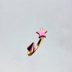 Celestial Star Spike Titanium Horseshoe Ring detail 10