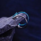 Spike & Ball Titanium Horseshoe Ring detail 6