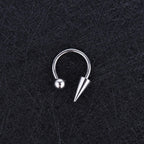 Spike & Ball Titanium Horseshoe Ring detail 8