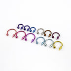 Spike & Ball Titanium Horseshoe Ring detail 9