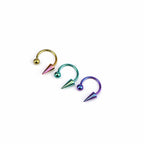 Spike & Ball Titanium Horseshoe Ring detail 10