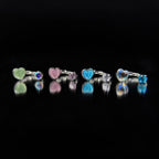 Sweetheart Crystal Titanium Horseshoe Ring detail 4