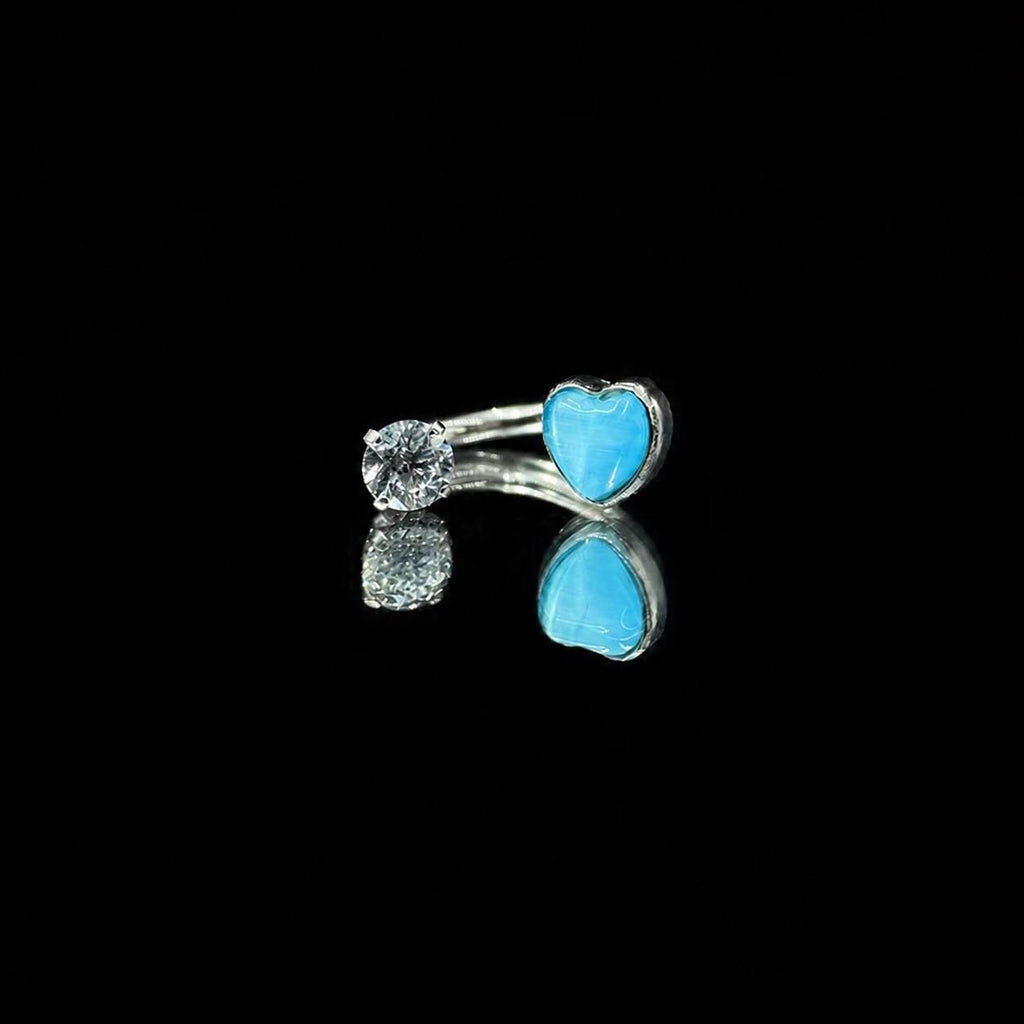 Sweetheart Crystal Titanium Horseshoe Ring detail 8