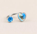 Sweetheart Crystal Titanium Horseshoe Ring detail 9