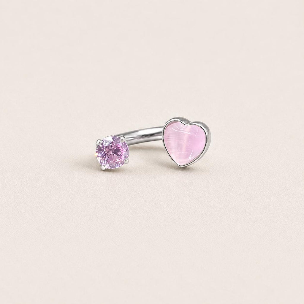 Sweetheart Crystal Titanium Horseshoe Ring detail 10