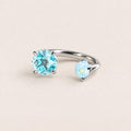 Double Crystal Titanium Horseshoe Ring detail 6