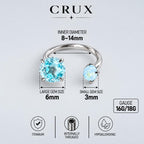 Double Crystal Titanium Horseshoe Ring detail 8