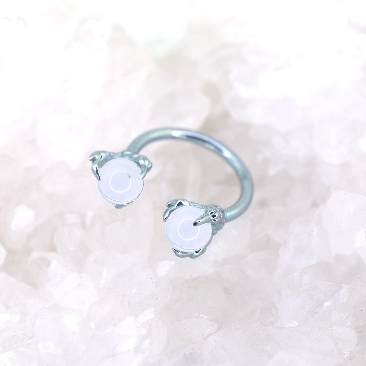 Dragon Claw Opal Titanium Horseshoe Ring detail 4