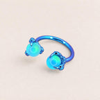 Dragon Claw Opal Titanium Horseshoe Ring detail 10