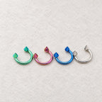 Punk Spike Titanium Horseshoe Ring detail 3