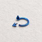 Punk Spike Titanium Horseshoe Ring detail 4