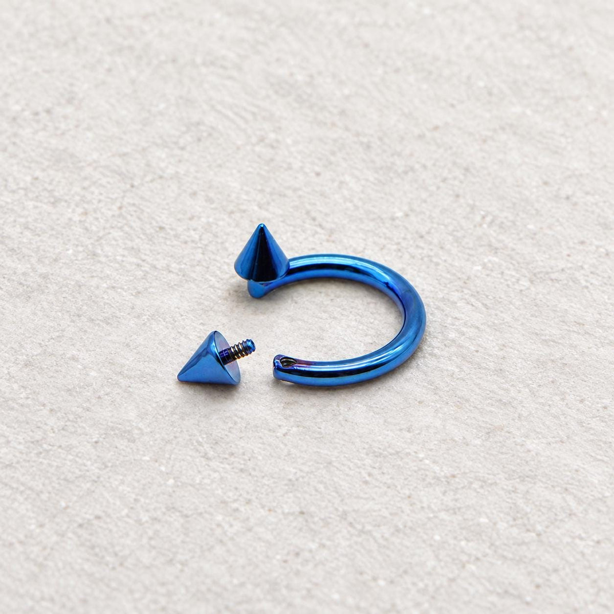 Punk Spike Titanium Horseshoe Ring detail 4