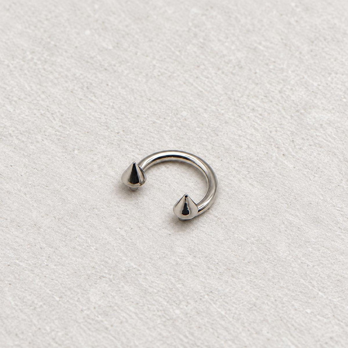 Punk Spike Titanium Horseshoe Ring detail 5