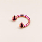 Punk Spike Titanium Horseshoe Ring detail 7