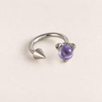Dragon Claw Gem & Spike Titanium Horseshoe Ring detail 12