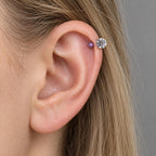 Double CZ Titanium Horseshoe Ring detail 2