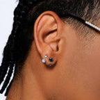 Double CZ Titanium Horseshoe Ring detail 5