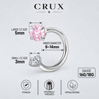 Double CZ Titanium Horseshoe Ring detail 16