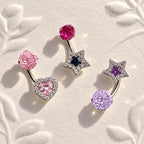 Heart & Star Crystal Titanium Horseshoe Ring detail 10