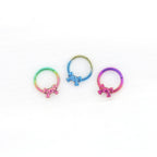 16G Titanium Bow Clicker Ring | Rainbow Hinged Hoop Septum Daith Helix Cartilage Piercing Jewelry Gift for Her Cute Kawaii - Image 5