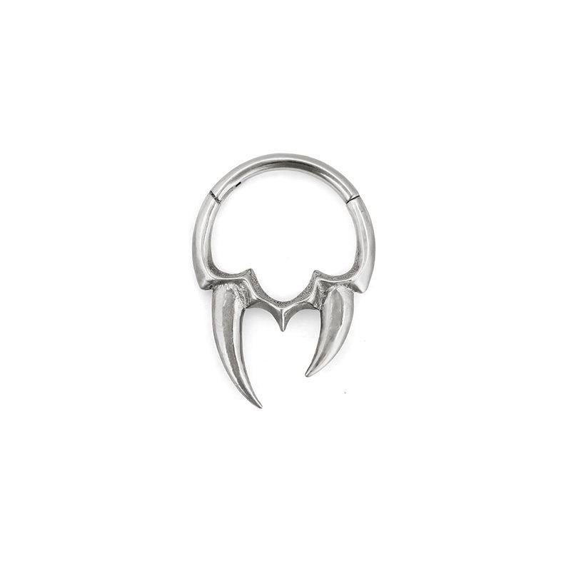 16G Titanium Vampire Fang Clicker Ring | Gothic Septum Daith Helix Cartilage Hoop Piercing Jewelry Halloween Gift for Her/Him - Image 8