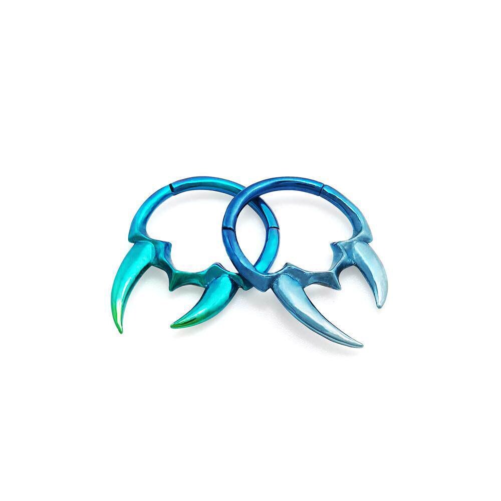 16G Titanium Vampire Fang Clicker Ring | Gothic Septum Daith Helix Cartilage Hoop Piercing Jewelry Halloween Gift for Her/Him - Image 4