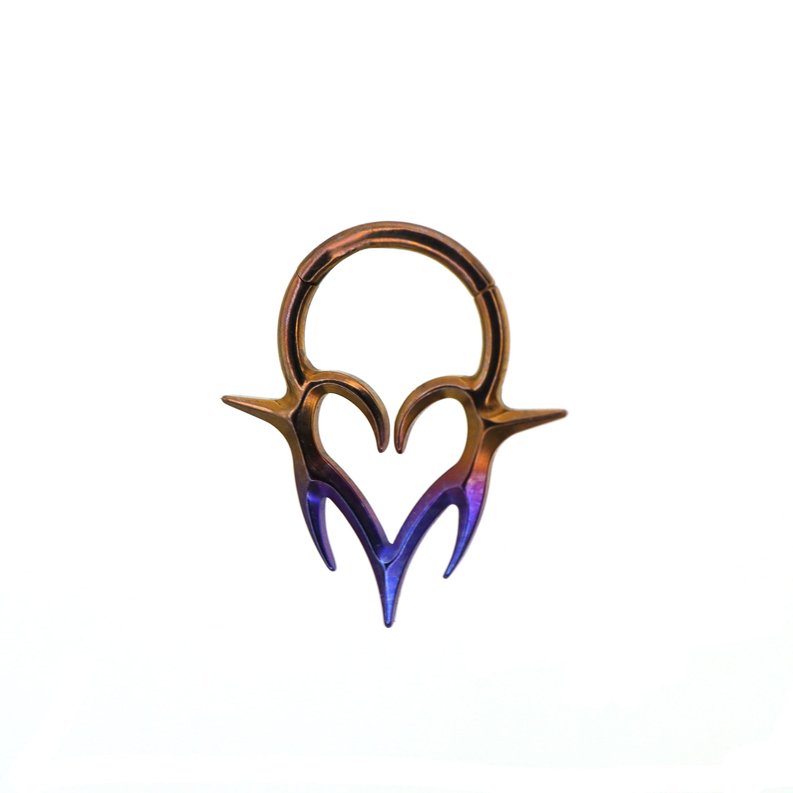 16G Titanium Vampire Fang Heart Clicker Ring | Gothic Heart Septum Daith Helix Cartilage Hoop Piercing Jewelry Halloween Gift for Her Him - Image 6