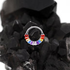 16G Rainbow Baguette Clicker Ring | Titanium Septum Jewelry | CZ Daith Hoop | Helix Cartilage Gift for Her - Image 5
