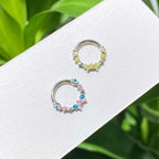 Starry CZ Clicker Ring | Pastel Septum Jewelry | Moon Star Daith Hoop | Fairycore Cartilage Gift for Her - Image 5