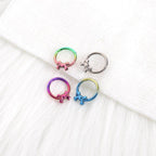 16G Titanium Bow Clicker Ring | Rainbow Hinged Hoop Septum Daith Helix Cartilage Piercing Jewelry Gift for Her Cute Kawaii - Image 2