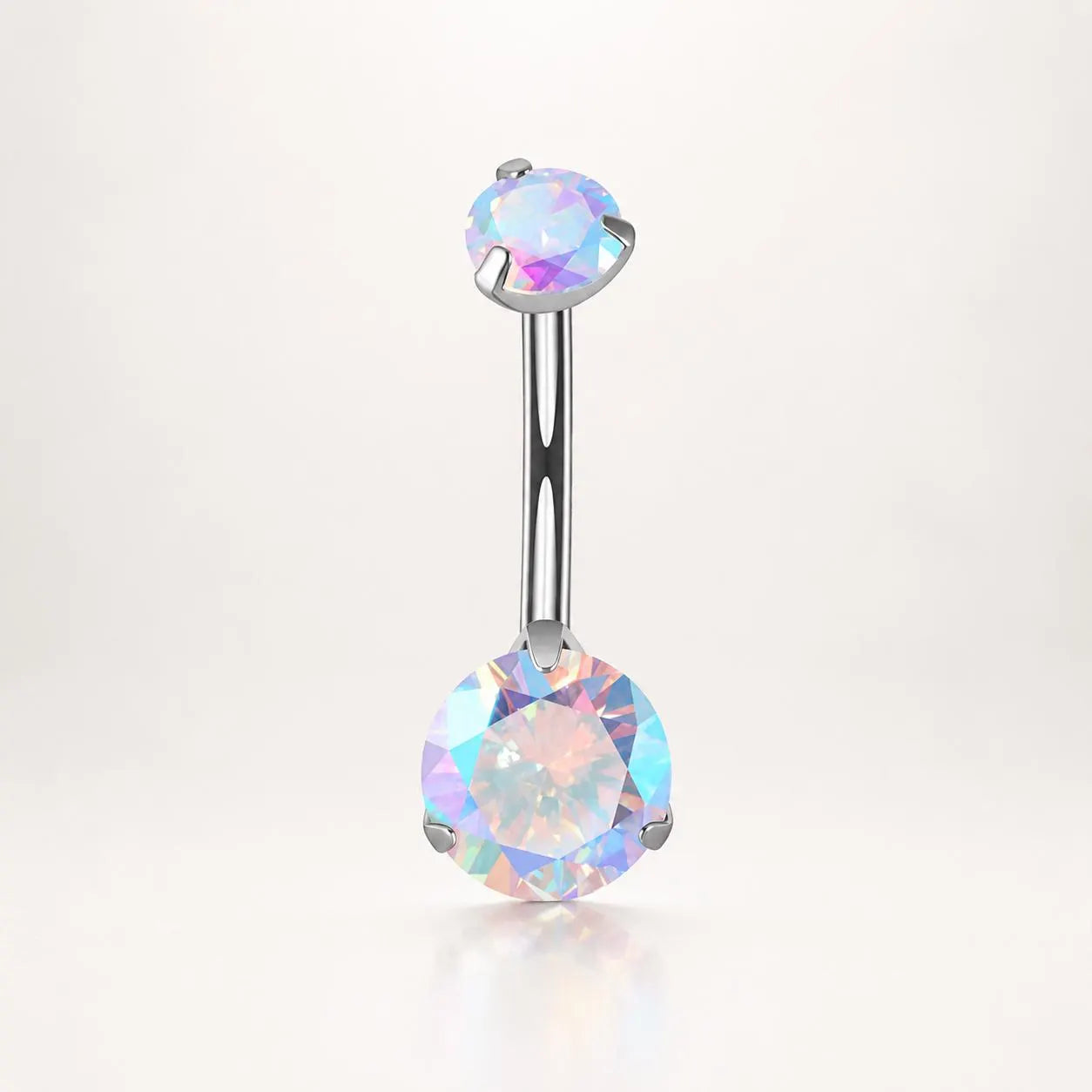 Colorful CZ Titanium Belly Ring