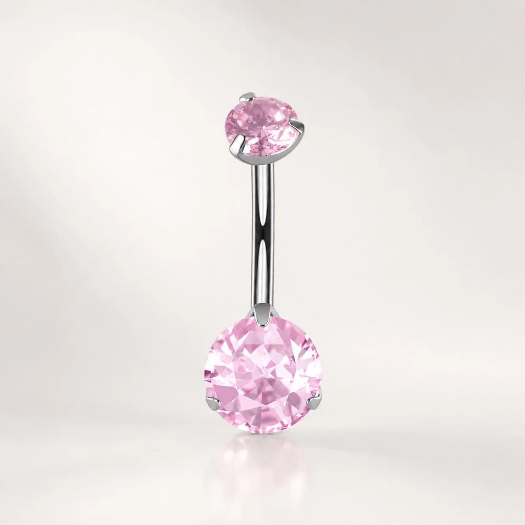 Colorful CZ Titanium Belly Ring