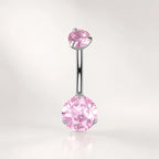 Colorful CZ Titanium Belly Ring