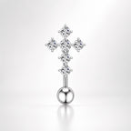 ASTM F136 Titanium Cross Belly Button Ring｜14G Anti-Gravity Navel Piercing｜Sparkly CZ Cross Navel Ring｜Externally Threaded｜Gift For Her