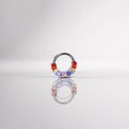 16G Rainbow Baguette Clicker Ring | Titanium Septum Jewelry | CZ Daith Hoop | Helix Cartilage Gift for Her - Image 3