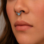 Paw Print Clicker Ring | Blue Titanium Septum Jewelry | Cat Paw Daith Hoop | Cute Cartilage Gift for Her - Image 3