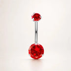 Colorful CZ Titanium Belly Ring