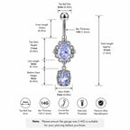 ASTM F136 Titanium Purple Gem Belly Button Ring｜14G Navel Piercing｜CZ Oval Dangle Navel Ring｜Externally Threaded｜Y2K Jewelry