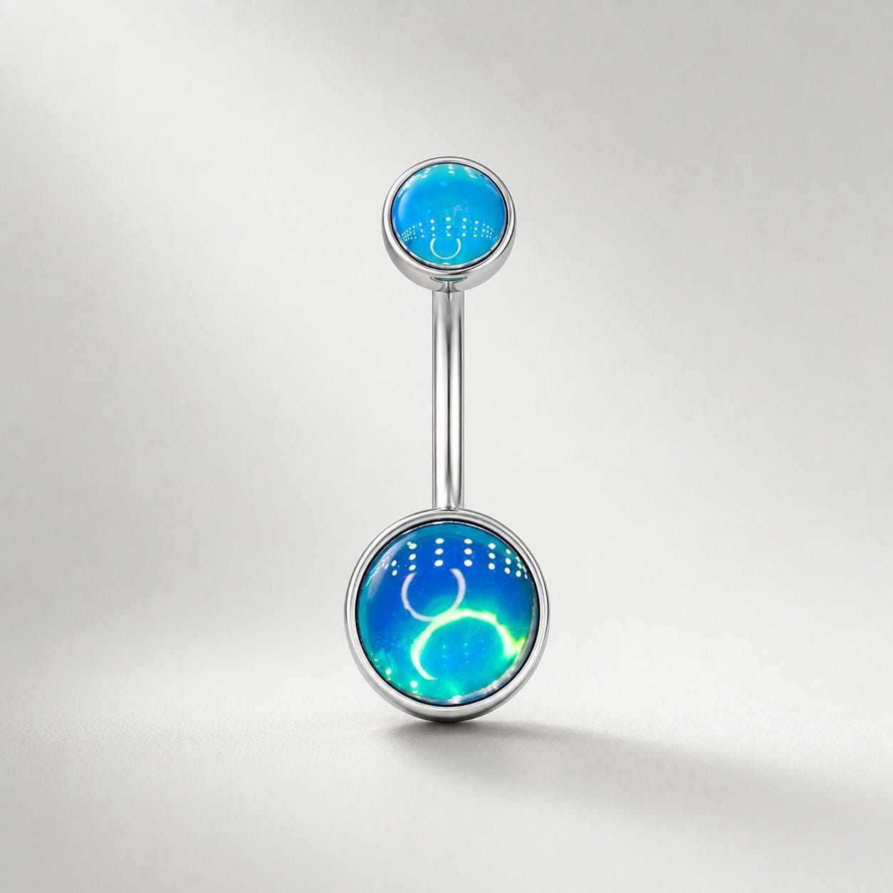 Moonstone Belly Button Ring｜F136 Titanium Navel Piercing｜Internally Threaded Belly Jewelry｜Rainbow Moonstone Navel Ring｜Y2K Body Jewelry