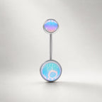 Moonstone Belly Button Ring｜F136 Titanium Navel Piercing｜Internally Threaded Belly Jewelry｜Rainbow Moonstone Navel Ring｜Y2K Body Jewelry