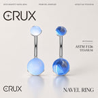 Anti Gravity Belly Button Ring｜F136 Titanium Navel Piercing｜Blue Opal Cat Eye Belly Jewelry｜Internally Threaded Navel Ring｜Y2K Body Jewelry
