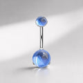 Anti Gravity Belly Button Ring｜F136 Titanium Navel Piercing｜Blue Opal Cat Eye Belly Jewelry｜Internally Threaded Navel Ring｜Y2K Body Jewelry