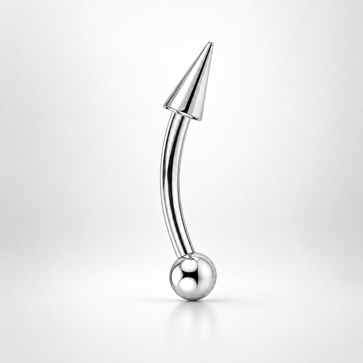 Chain Eyebrow Piercing Jewelry ASTM F136 Titanium 16G | Silver Ball Curved Barbell Brow Ring | Punk Rook Vertical Labret Jewelry