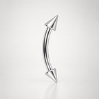 Chain Eyebrow Piercing Jewelry ASTM F136 Titanium 16G | Silver Ball Curved Barbell Brow Ring | Punk Rook Vertical Labret Jewelry