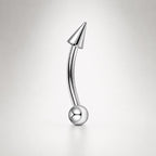 Chain Eyebrow Piercing Jewelry ASTM F136 Titanium 16G | Silver Ball Curved Barbell Brow Ring | Punk Rook Vertical Labret Jewelry