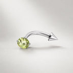 ASTM F136 Titanium Spike CZ Eyebrow Ring, 16G Curved Barbell, Clear Gem Cone Brow Piercing Jewelry, Rook Vertical Labret