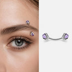 ASTM F136 Titanium Dragon Claw Eyebrow Ring, 16G Curved Barbell, Gemstone Spike Brow Piercing Jewelry, Gothic Rook Vertical Labret