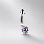 ASTM F136 Titanium Dragon Claw Eyebrow Ring, 16G Curved Barbell, Gemstone Spike Brow Piercing Jewelry, Gothic Rook Vertical Labret