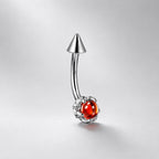 ASTM F136 Titanium Dragon Claw Eyebrow Ring, 16G Curved Barbell, Gemstone Spike Brow Piercing Jewelry, Gothic Rook Vertical Labret