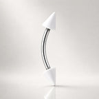 ASTM F136 Titanium Acrylic Spike Eyebrow Ring, 16G Curved Barbell, Colorful Cone Brow Piercing Jewelry, Y2K Rook Labret